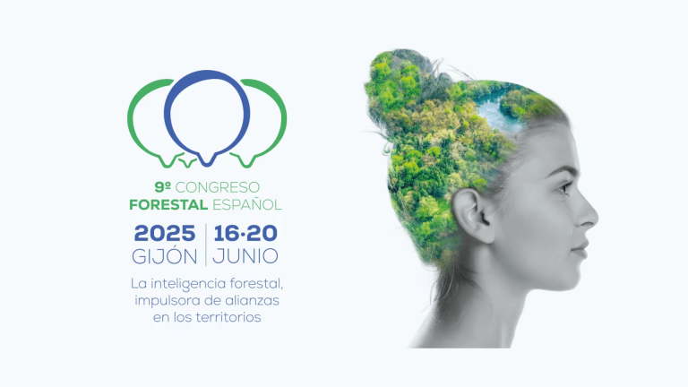 Cartel Oficial del 9º Congreso Forestal Español celebrado en Gijón en junio de 2025